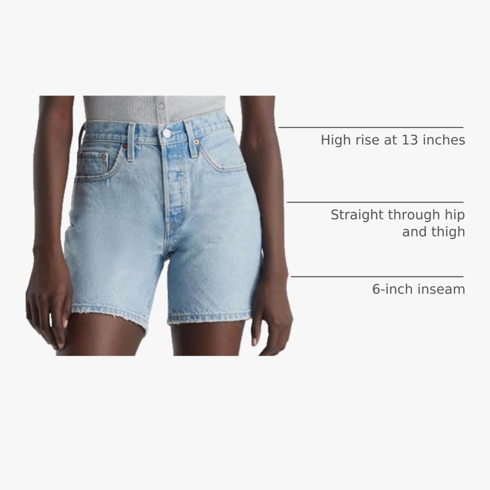 Levi's Women's 501 Mid Thigh Shorts NWT - Picture 6 of 6